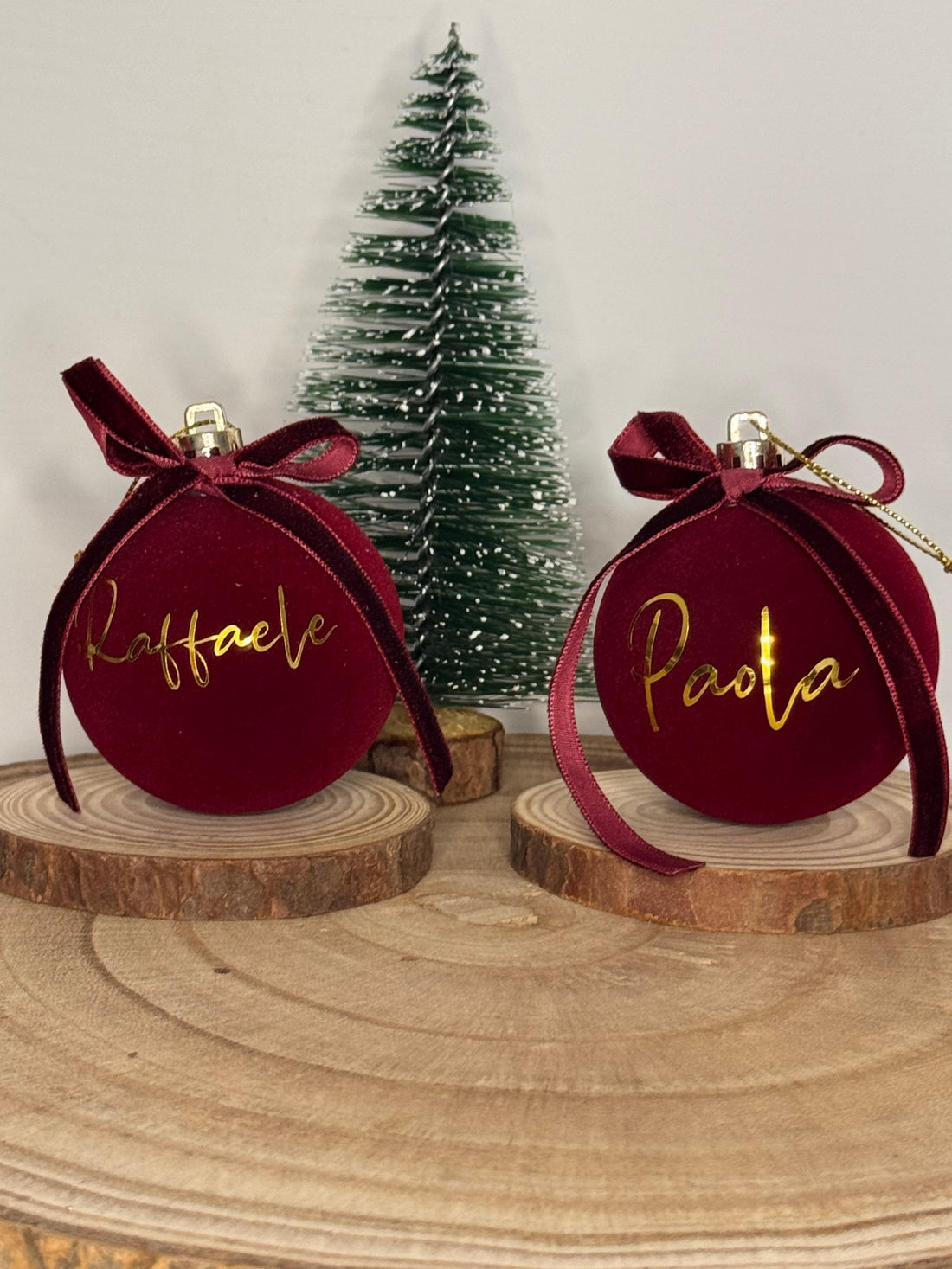 Pallina personalizzata in velluto natalizia