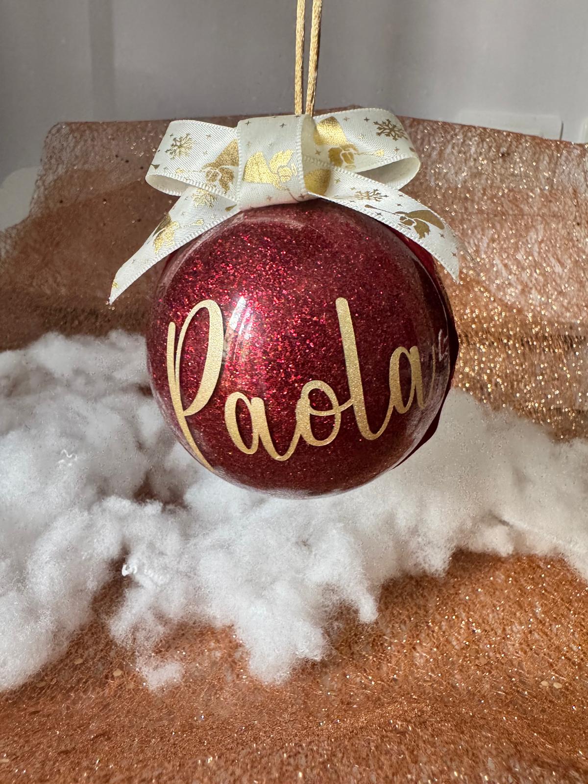Pallina di Natale glitterata personalizzata