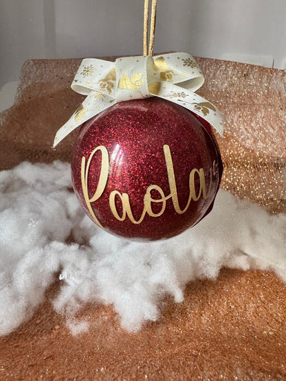 Pallina di Natale glitterata personalizzata
