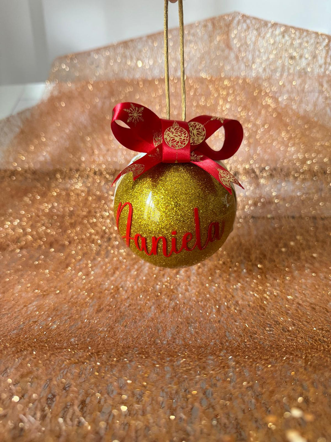 Pallina di Natale glitterata personalizzata