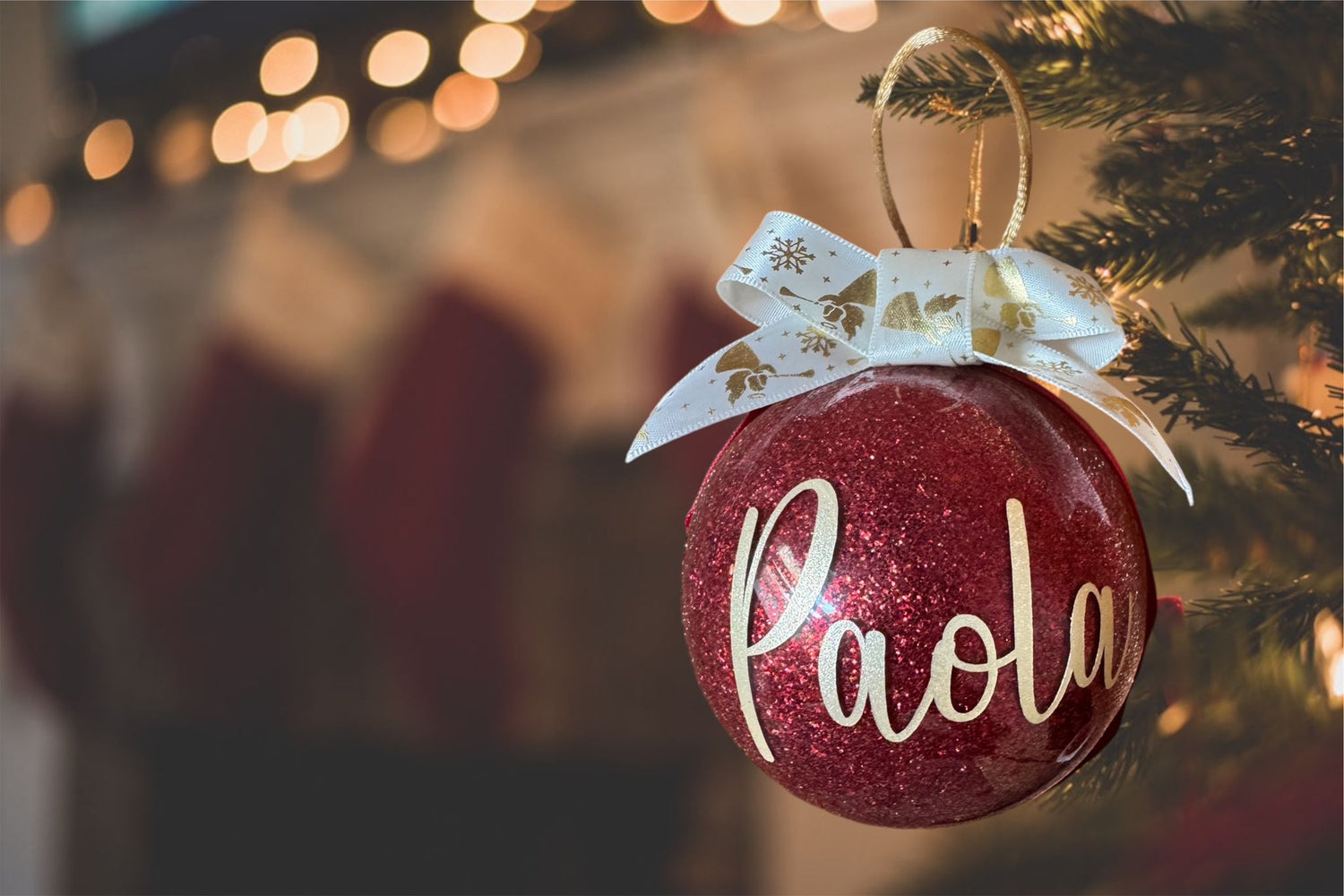 Pallina di Natale glitterata personalizzata
