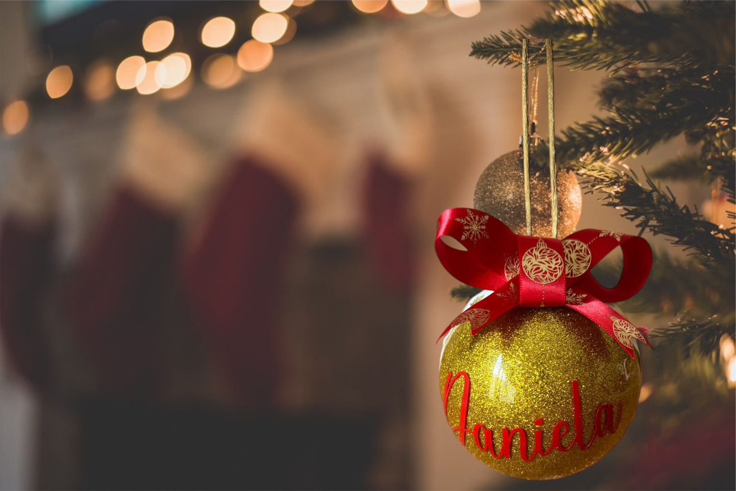 Pallina di Natale glitterata personalizzata