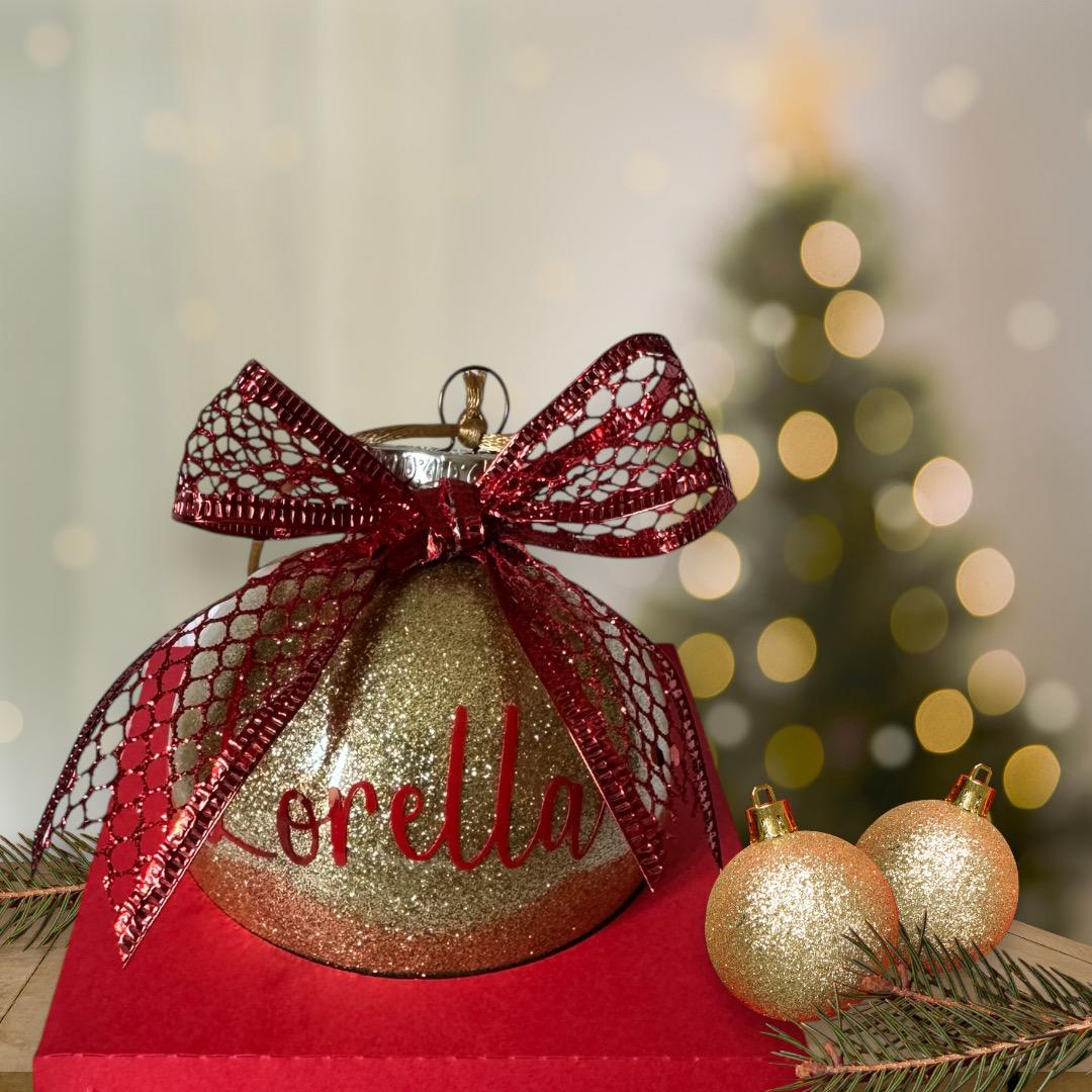 Pallina di Natale glitterata personalizzata