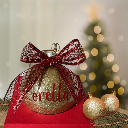 Pallina di Natale glitterata personalizzata