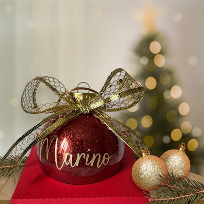 Pallina di Natale glitterata personalizzata