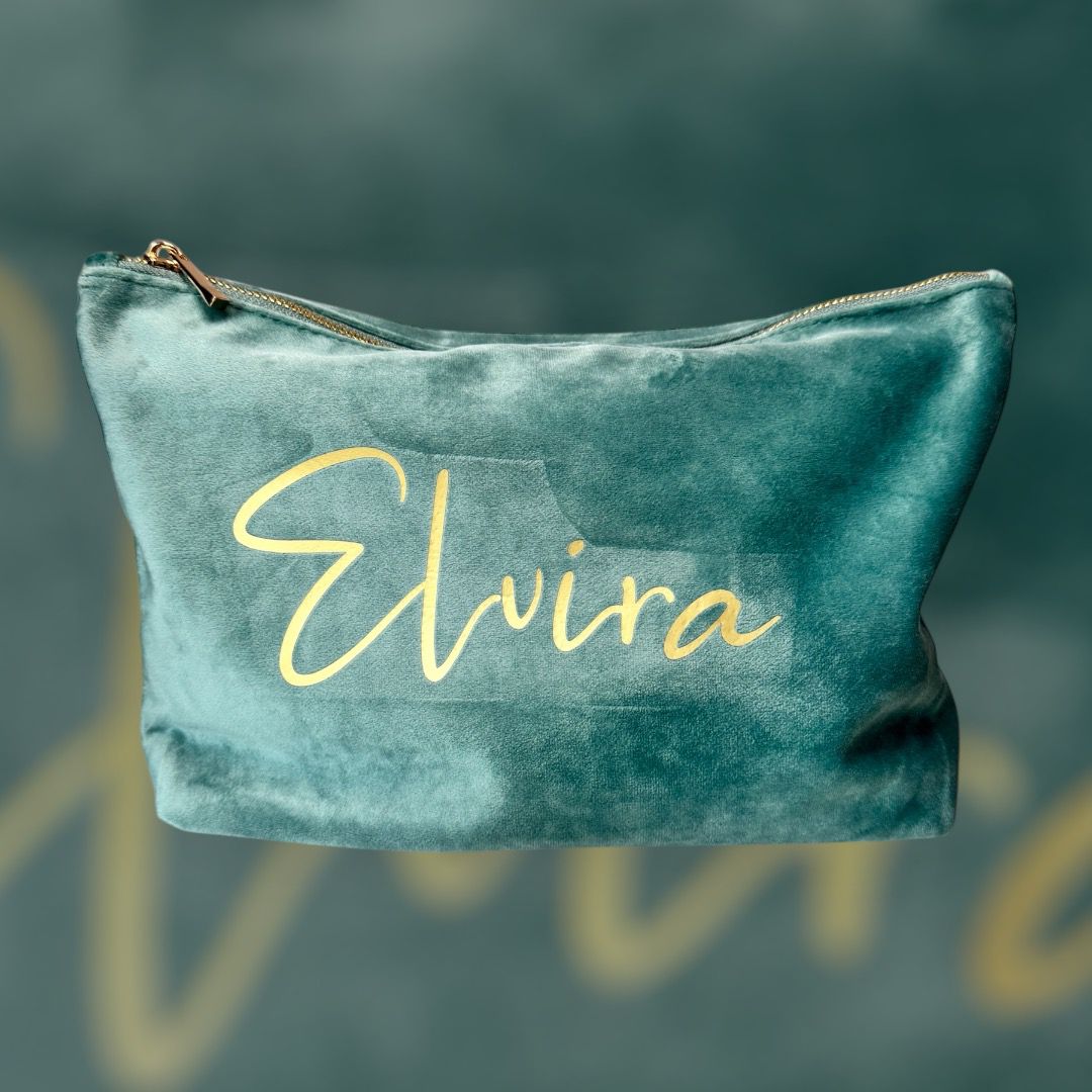 Pochette in velluto personalizzata