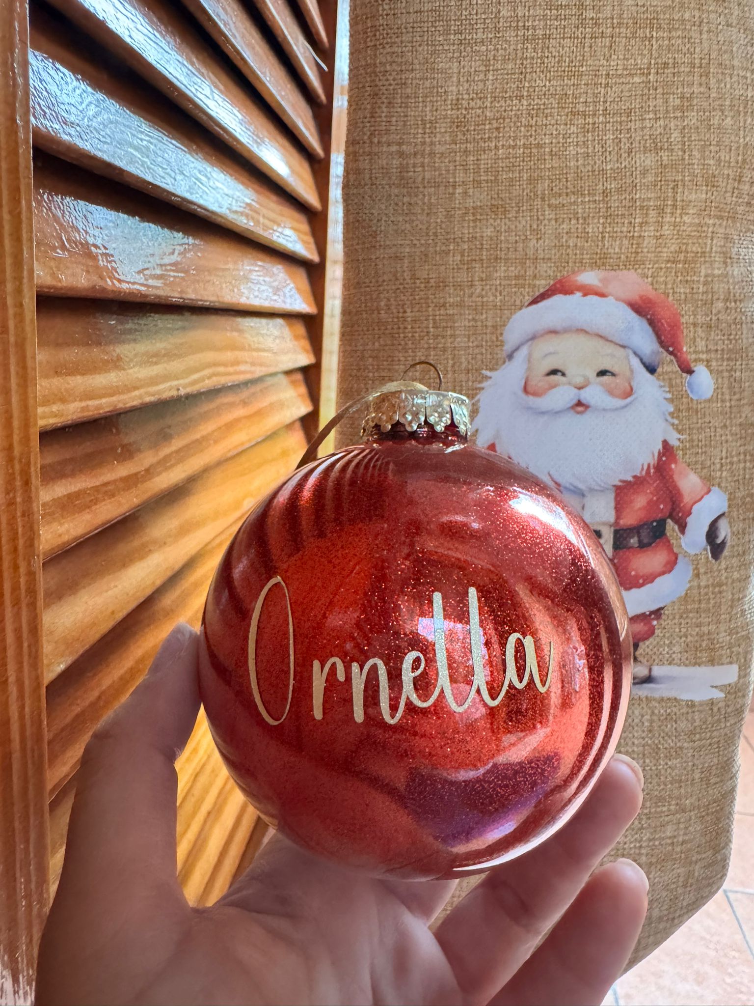 Pallina 10 cm natalizia personalizzata